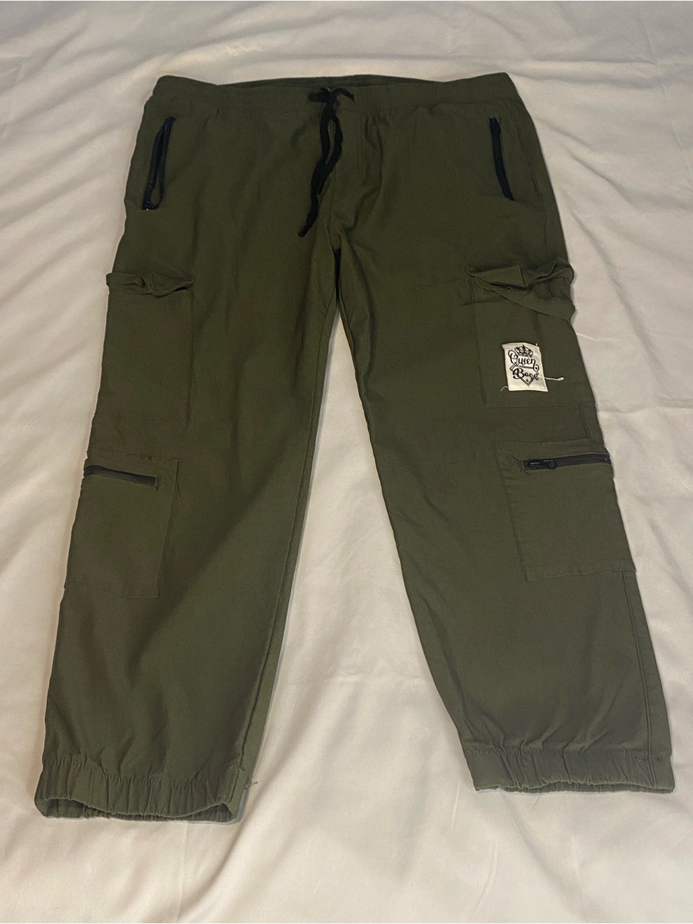 Womans Jeans by Thrill Jeans Size 2X Dark Green Elastic Waistband Drawstring
